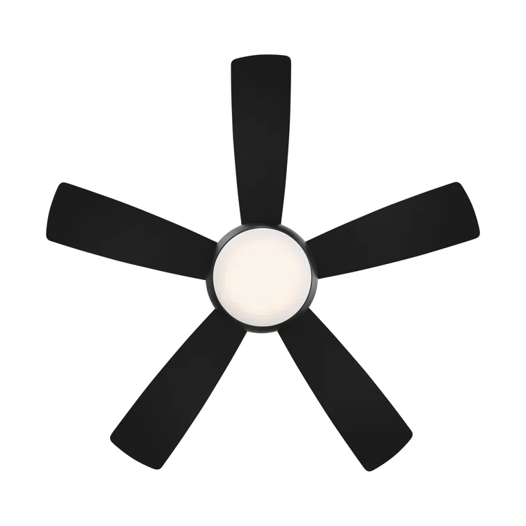 Odyssey 5- Blade Smart Flush Mount Ceiling Fan with Remote Control and LED Light Kit Included