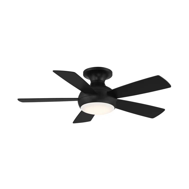Odyssey 5- Blade Smart Flush Mount Ceiling Fan with Remote Control and LED Light Kit Included