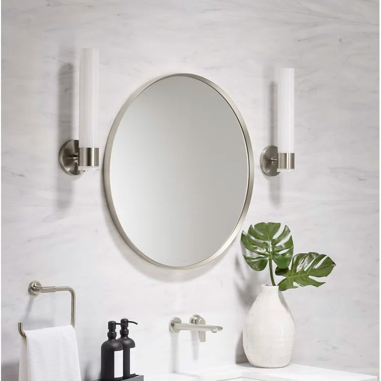 Essential Round Wall Mirror, Bathroom/Vanity Mirror with Frame
