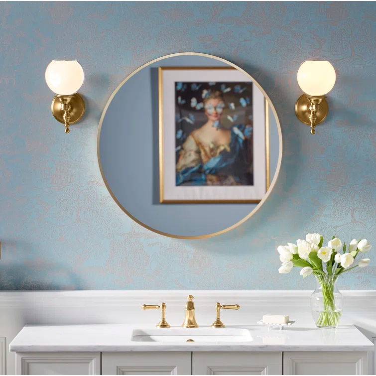 Essential Round Wall Mirror, Bathroom/Vanity Mirror with Frame