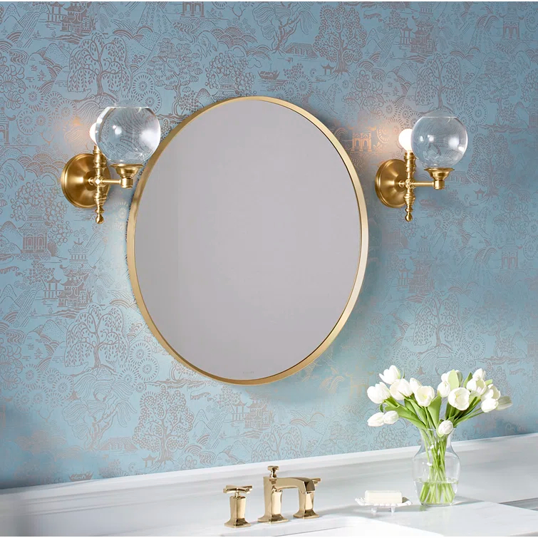 Essential Round Wall Mirror, Bathroom/Vanity Mirror with Frame