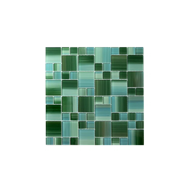 Swimming Pool Random Sized Straight Edge Glass Mosaic Tile