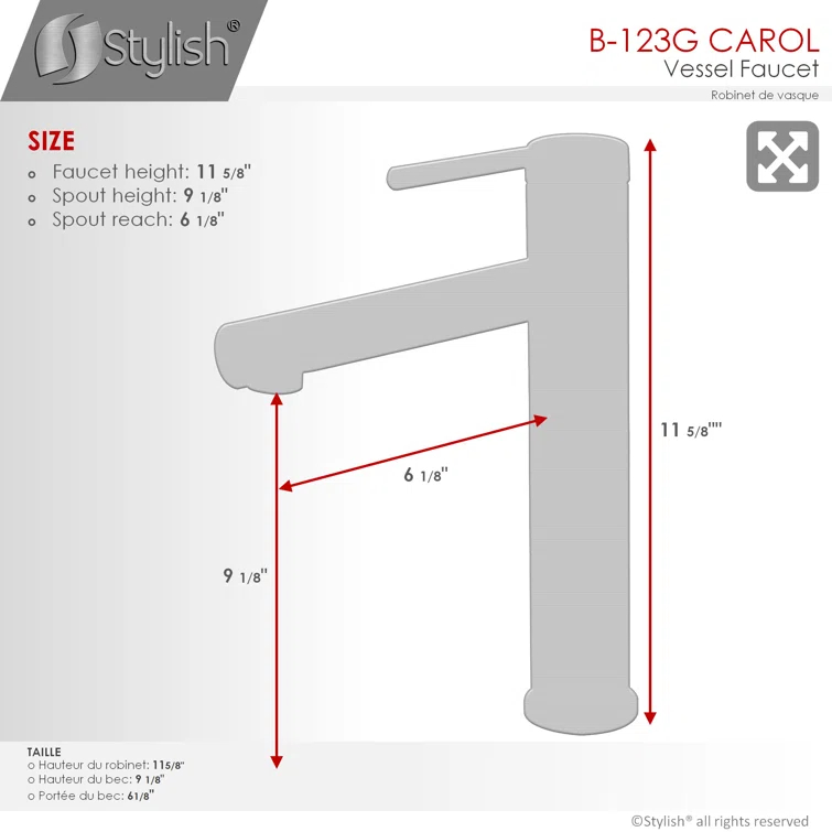 Stylish Aura Carol One-Handle Vessel Bathroom Faucet