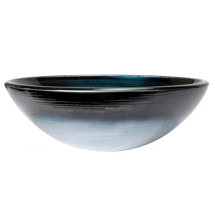 Eden Bath 16.38'' Tempered Glass Circular Bathroom Sink