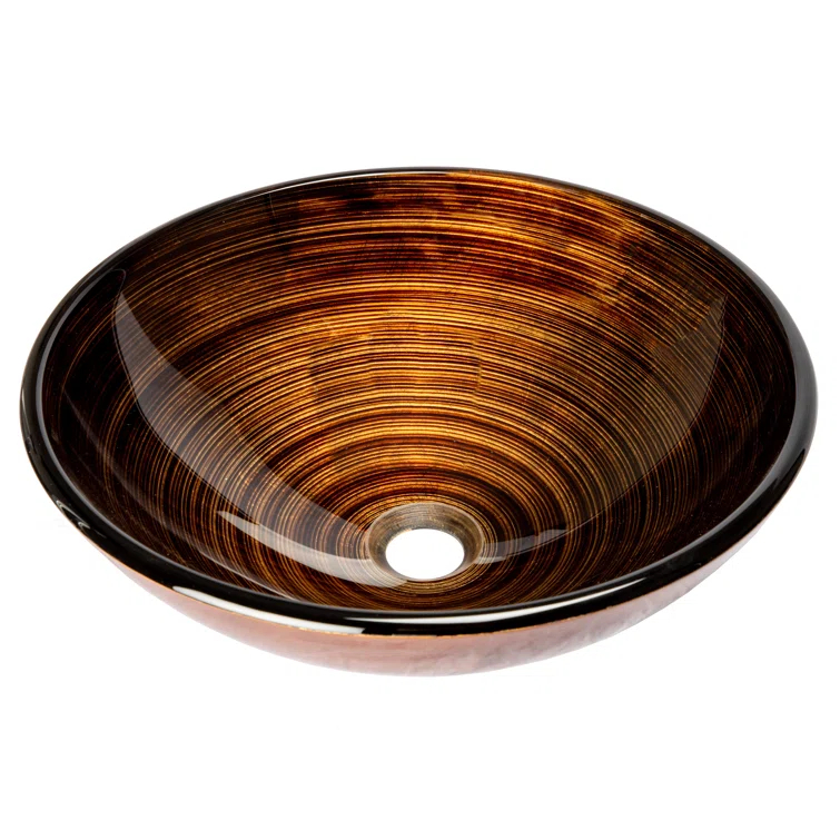 Eden Bath EB_GS72 Eden Bath 16.38'' Tempered Glass Circular Bathroom Sink
