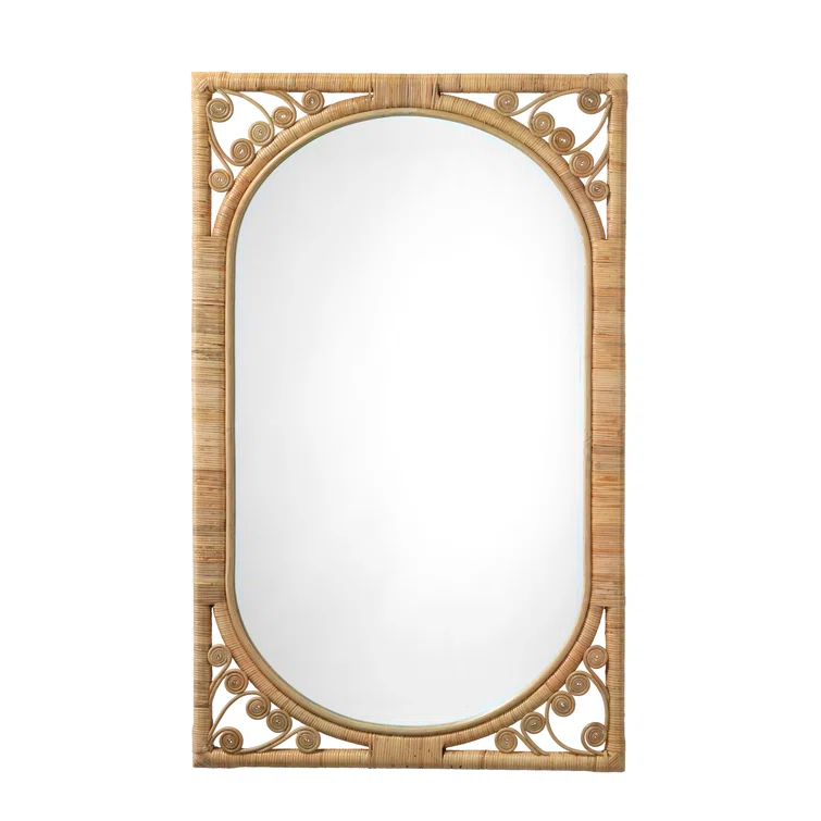 Primrose Rattan Flat Wall Mirror