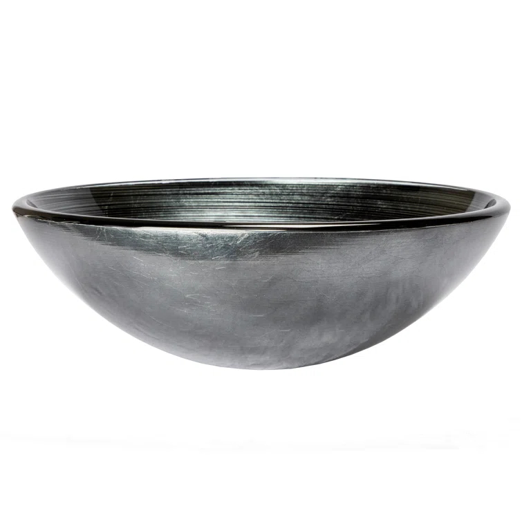 Eden Bath 16.38'' Tempered Glass Circular Bathroom Sink