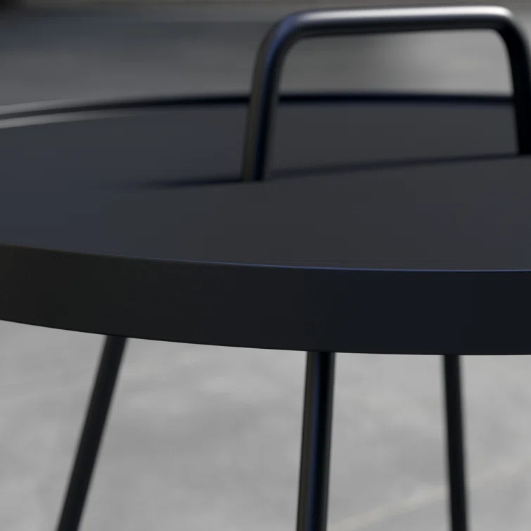 On-the-Move Round Metal Outdoor Side Table