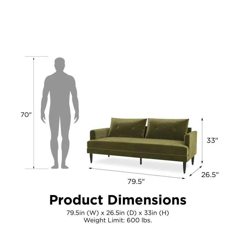 Bailey 79.5'' Velvet Sofa