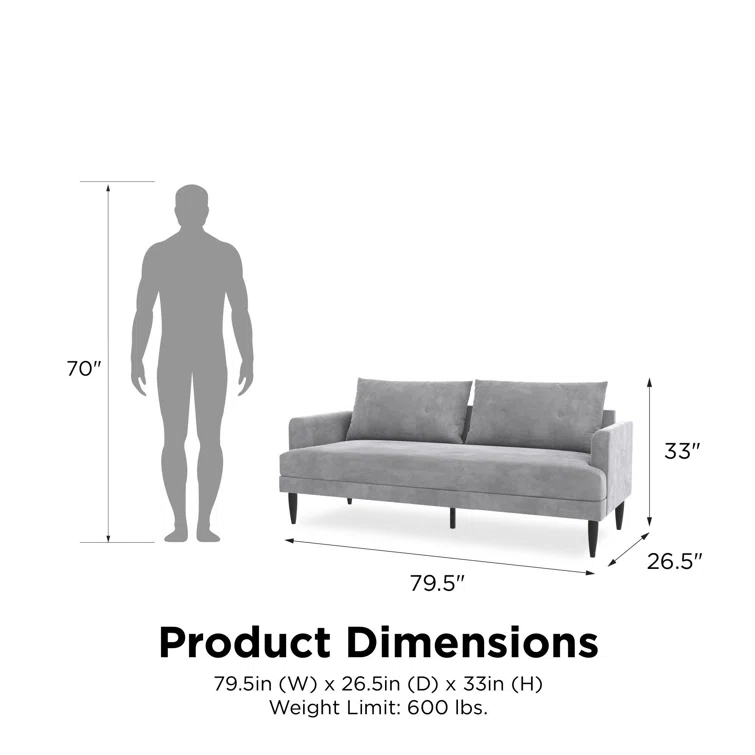 Bailey 79.5'' Velvet Sofa