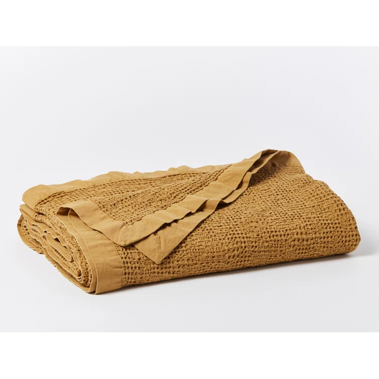 Reyes Cotton Waffle Weave Organic Throw Blanket