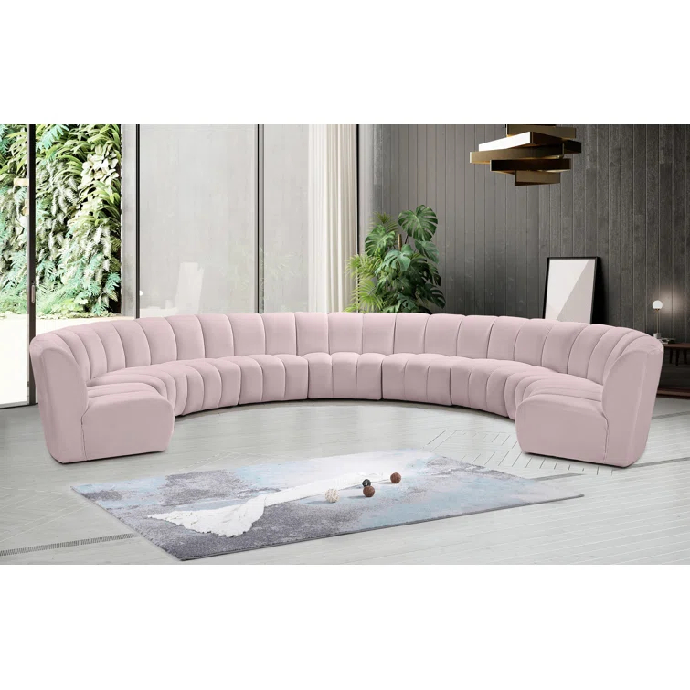 Edinger 9 - Piece Velvet Sectional