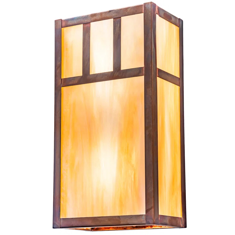 Vintage Copper 2-Light Bronze Dimmable Glass Sconce
