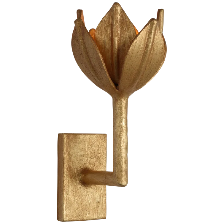 Antique Gold Bronze Dimmable Floral Wall Sconce