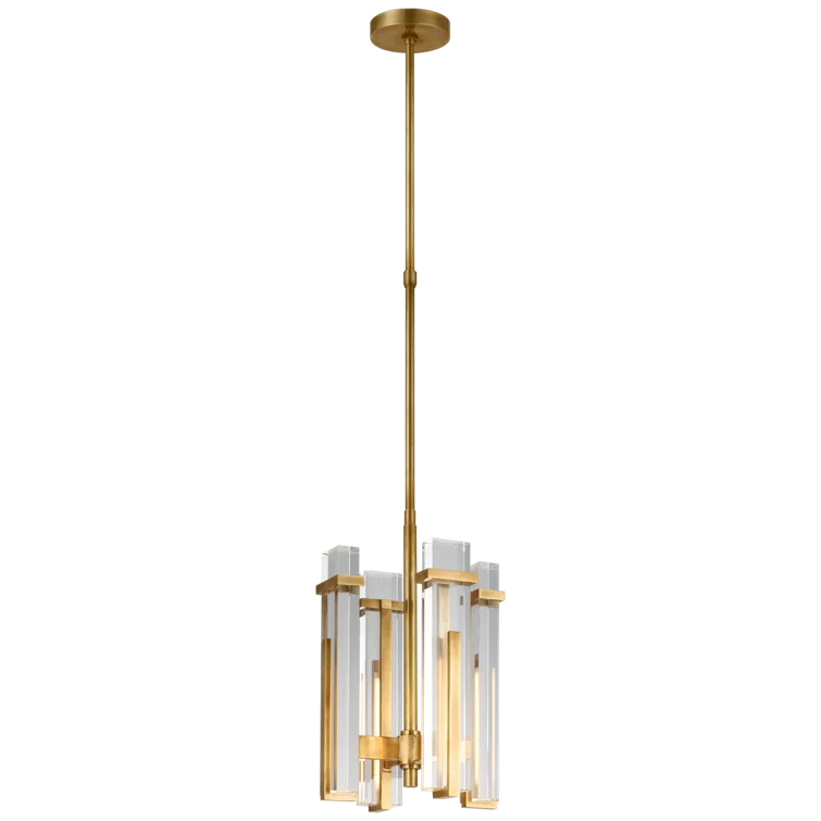 Antique Brass and Crystal 4-Light LED Chandelier