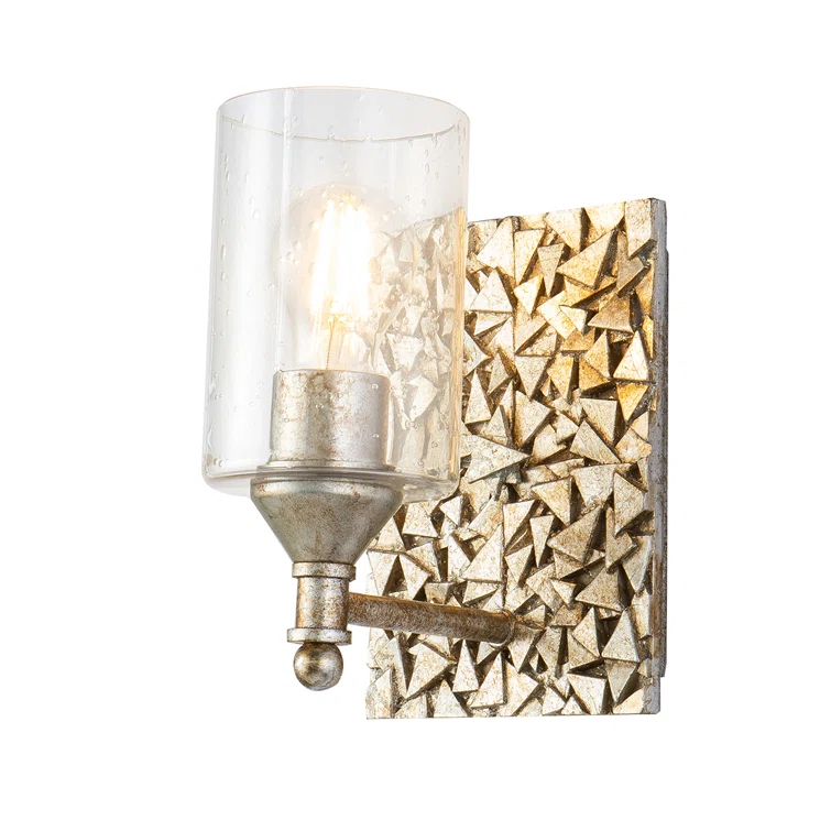 Lucas McKearn Mosaic 1-light Metal Bath Vanity Light in Antique Silver