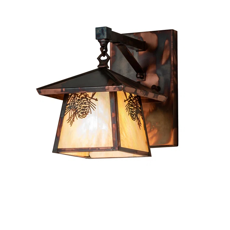 Meyda Lighting Rustic Lodge Copper Armed Sconce