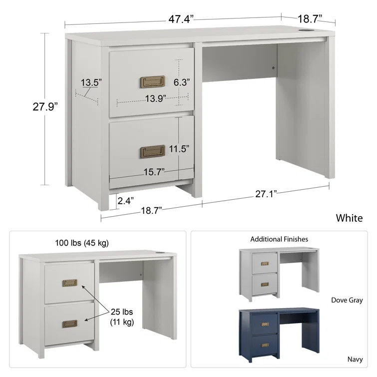 Monarch Hill Haven Kids 47.48" W Writing Desk
