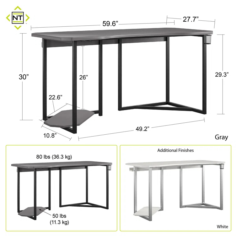 Quest Gaming Desk with CPU Stand