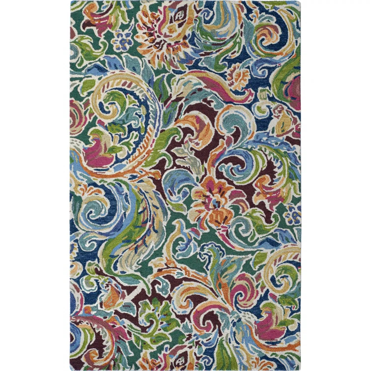 Florals Soiree Floral Handmade Tufted Wool Area Rug