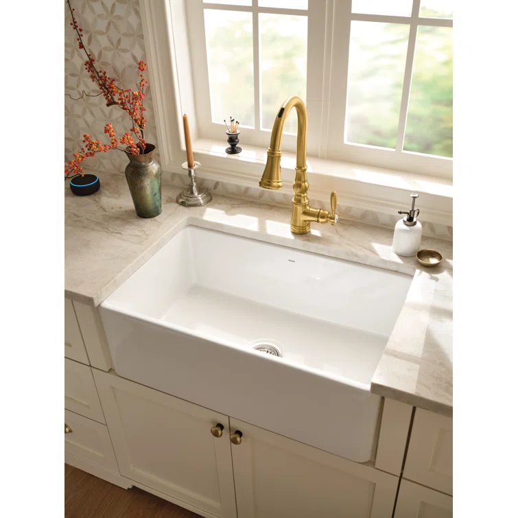 FC3319101810 Moen Fireclay 30" L X 19" W Farmhouse Kitchen Sink