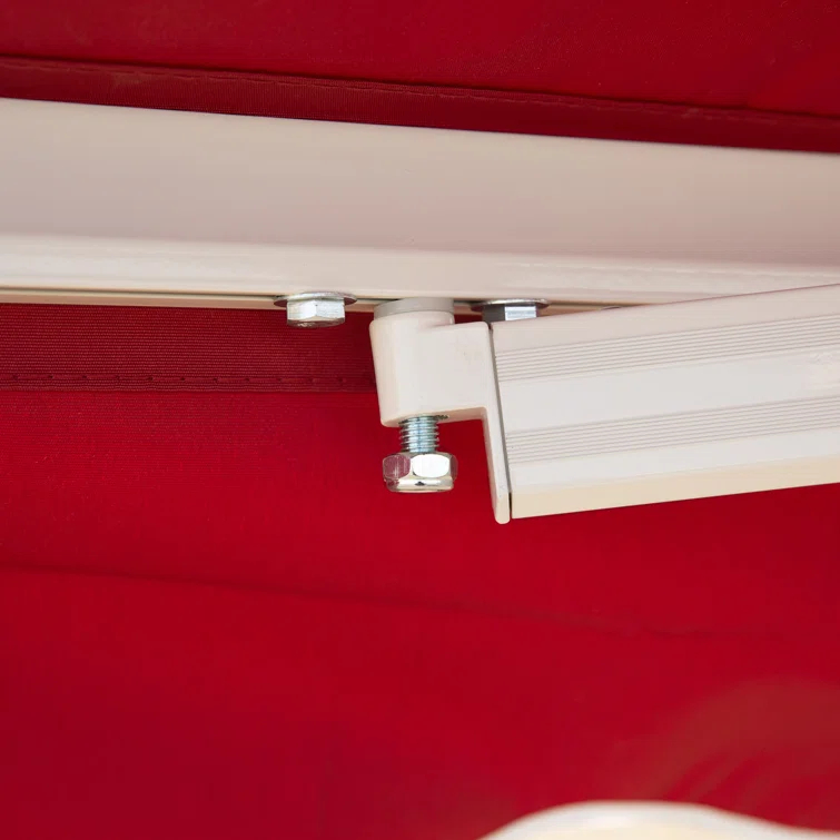 Outsunny 2'' Polyester Beige Cover Retractable Patio Awning