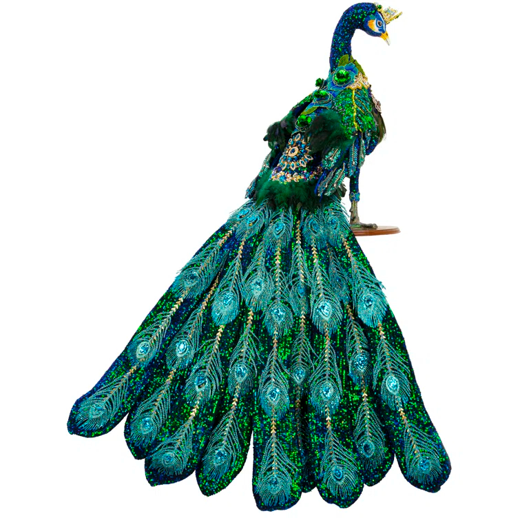 Mark Roberts Jeweled Peacock Figurine, 57 inches