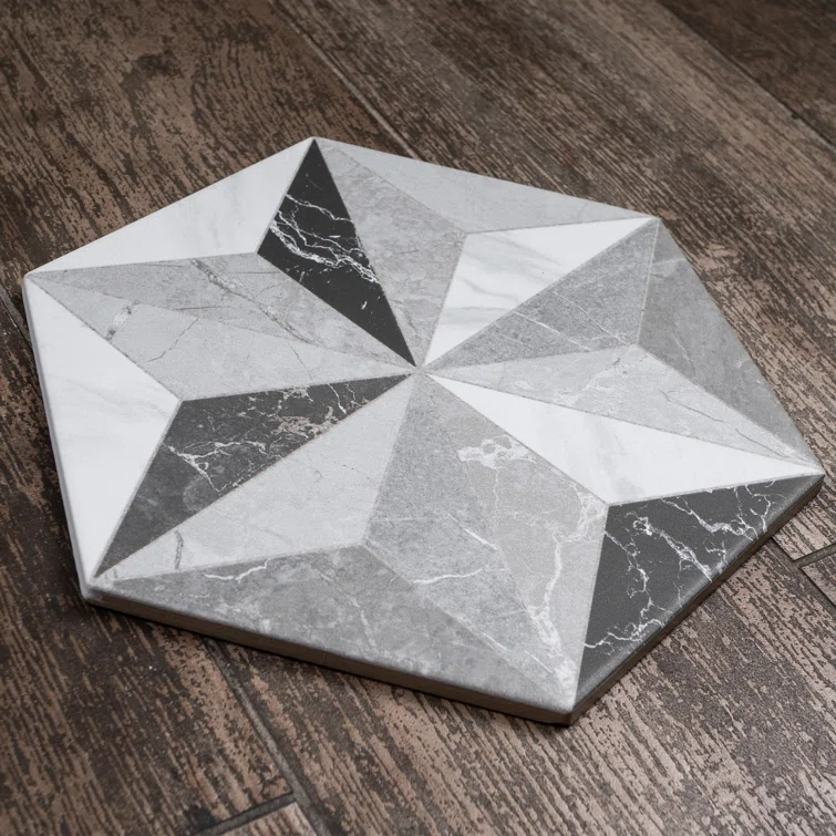 Iris 7.7" x 8.9" Porcelain Patterned Wall & Floor Tile