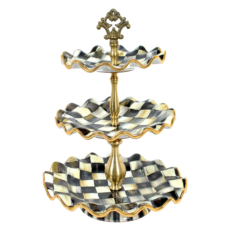 Courtly Check® Ceramic Three Tier Sweet Stand