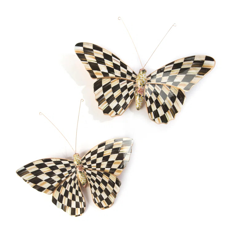 MacKenzie-Childs Courtly Check® Butterfly Duo Wall Decor 2 - Piece Set