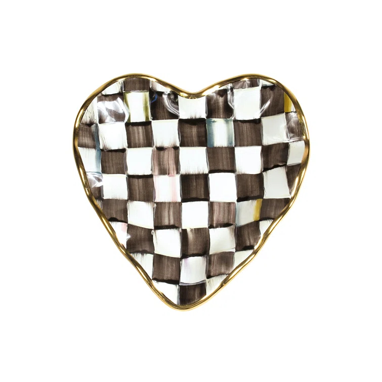 MacKenzie-Childs Courtly Check® Fluted Heart Plate