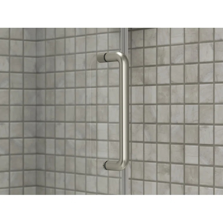 Elate Tall Sliding Shower Door, 75-1/2-In H X 56-1/4 - 59-5/8-In W, With Heavy 5/16-In Thick Crystal Clear Glass