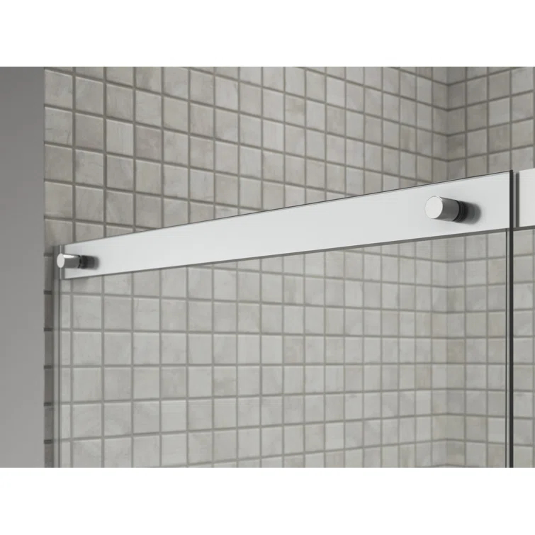 Elate Tall Sliding Shower Door, 75-1/2-In H X 56-1/4 - 59-5/8-In W, With Heavy 5/16-In Thick Crystal Clear Glass
