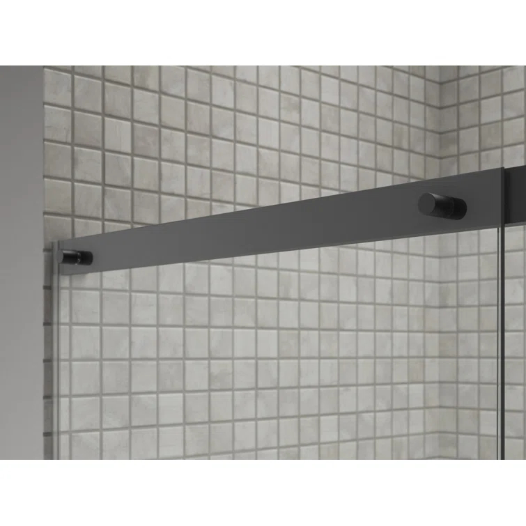 Elate Tall Sliding Shower Door, 75-1/2-In H X 56-1/4 - 59-5/8-In W, With Heavy 5/16-In Thick Crystal Clear Glass