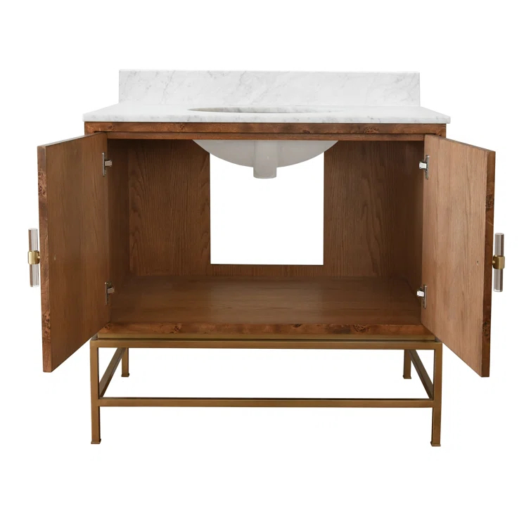Worlds Away Clifford 36.5'' Single Bathroom Vanity with Marble Top