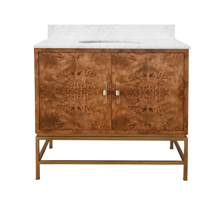 Worlds Away Clifford 36.5'' Single Bathroom Vanity with Marble Top