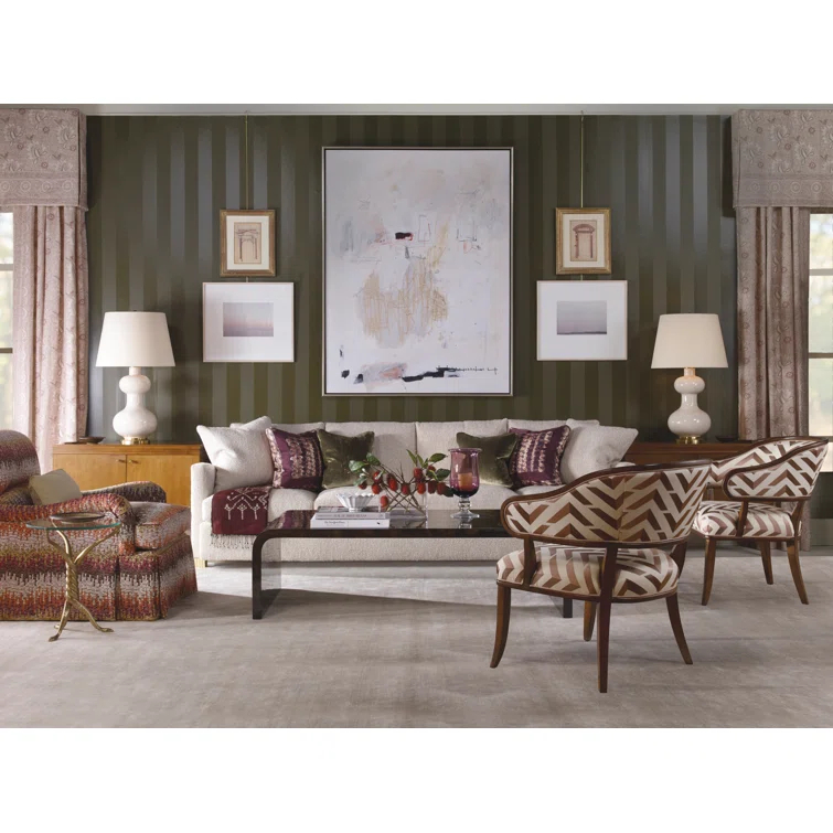 Classic Waterfall Form Polished Wood Coffee Table