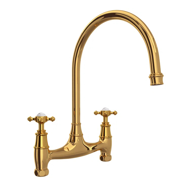 Georgian Era Bridge Kitchen Faucet Without Unions