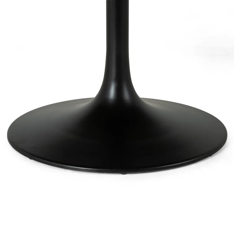 Powell 70.75" Reclaimed Wood & Marble Round Dining Table in Black/Brown
