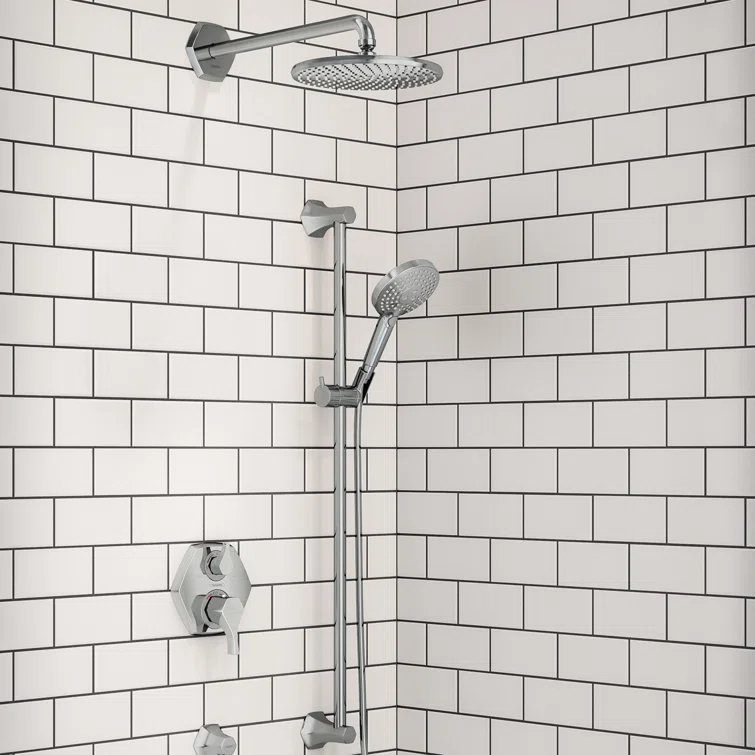 Hansgrohe Locarno Transitional 2-Handle 7-Inch Wide , Temperature Memory, Thermostatic Valve Trim Only, With Diverter In Chrome, 04820000