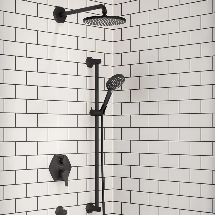 Hansgrohe Locarno Transitional 2-Handle 7-Inch Wide , Temperature Memory, Thermostatic Valve Trim Only, With Diverter In Chrome, 04820000