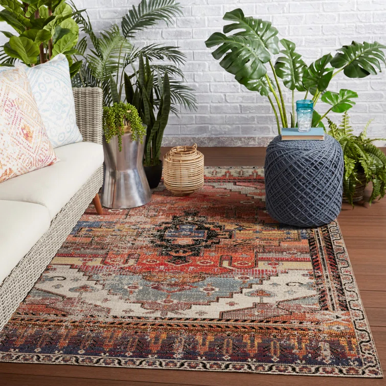 Steelside™ Haden Indoor/Outdoor Soft Power-Loomed Oriental Area Rug by Jaipur Living