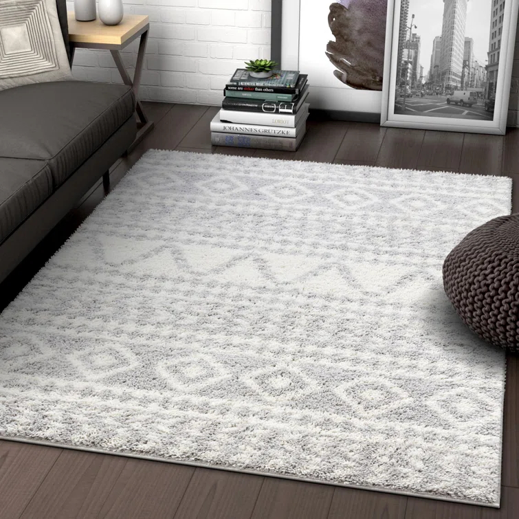 Marandia Geometric Gray Area Rug