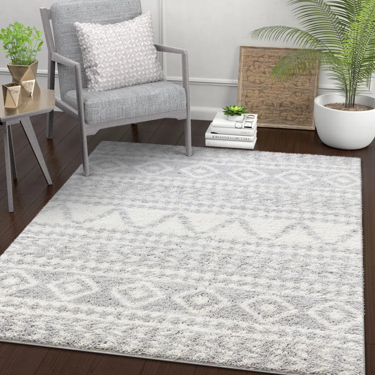 Marandia Geometric Gray Area Rug