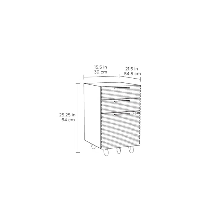 Corridor 15.5'' Wide 3 -Drawer Mobile File Cabinet
