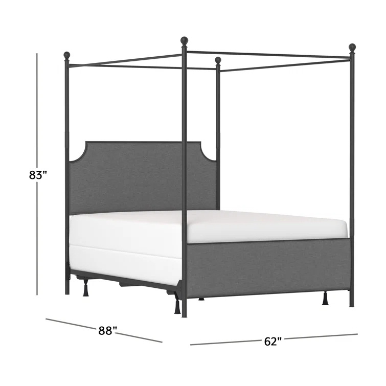 Aasif Upholstered Metal Canopy Bed