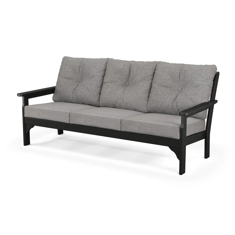 Vineyard 74" Wide Outdoor Patio Sofa with Revolution Cushions