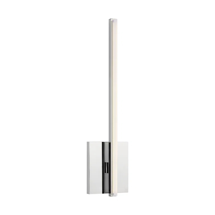 Kenway Chrome 1-Light LED Acrylic Shade Sconce, Dimmable