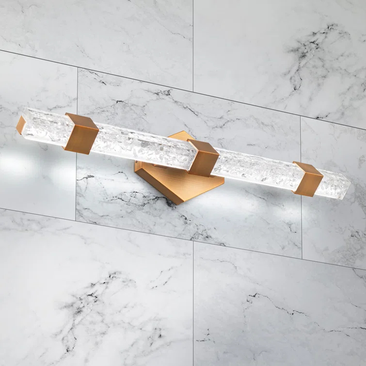 Regal 28" Dimmable LED Vanity Light with Crystal Shade