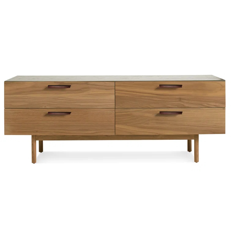 Shale Solid Wood 72'' W 4 - Drawer Dresser